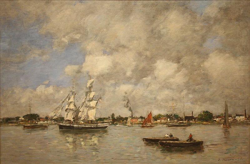 Eugene Boudin Bordeaux, Boats on the Garonne china oil painting image